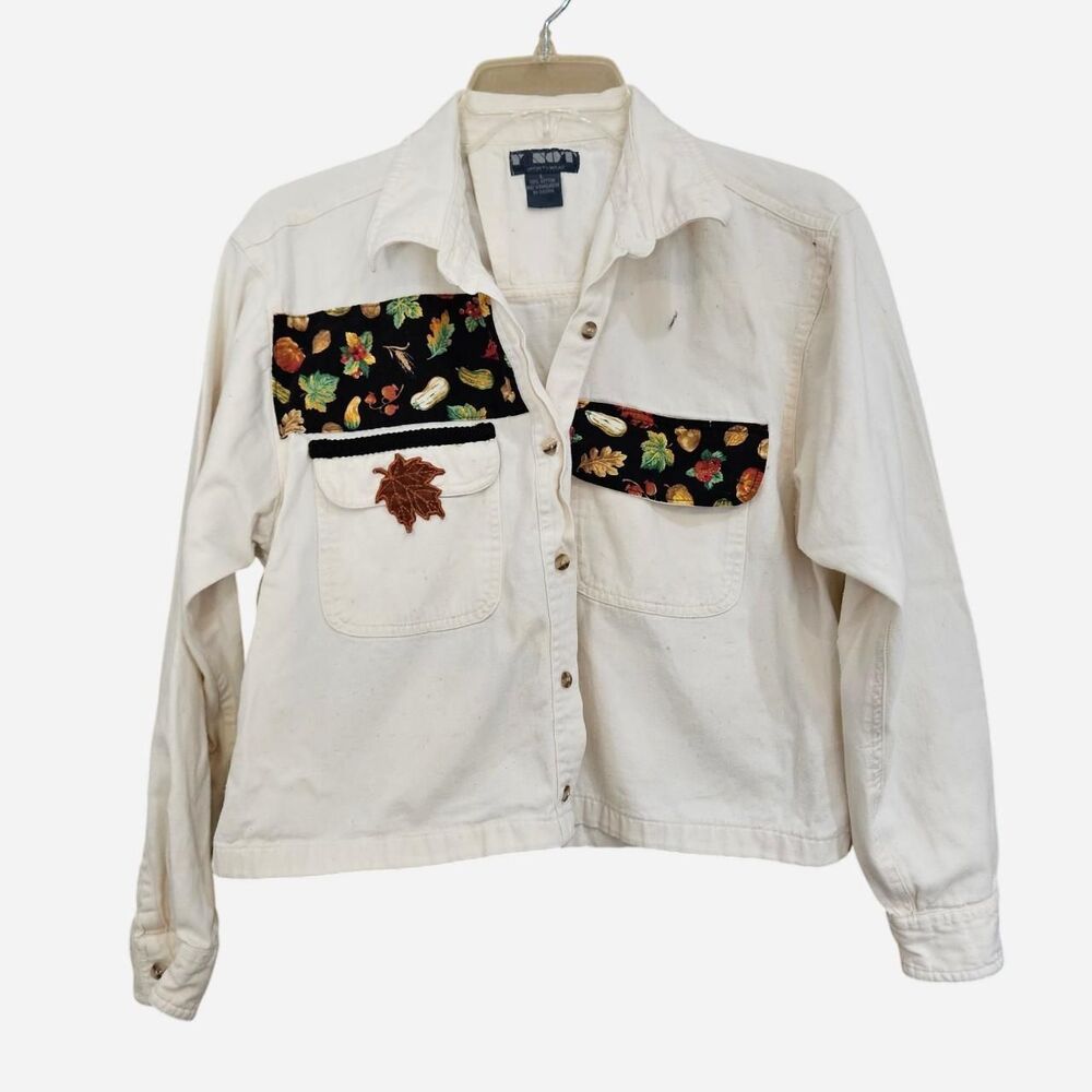 vintage fall twee boho white cropped jacket